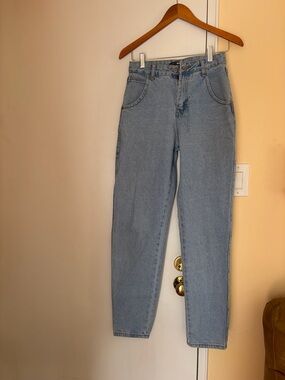 Fashion Nova Light Blue Straight Leg High-Rise Jeans